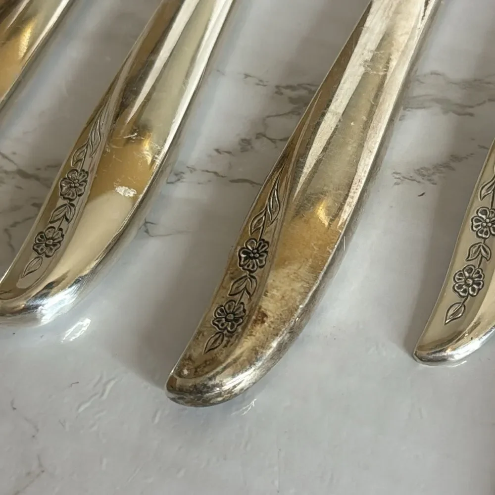 Wm A Rogers Oneida LADY CATHERINE Pattern Silverplate Flatware 12 piece set